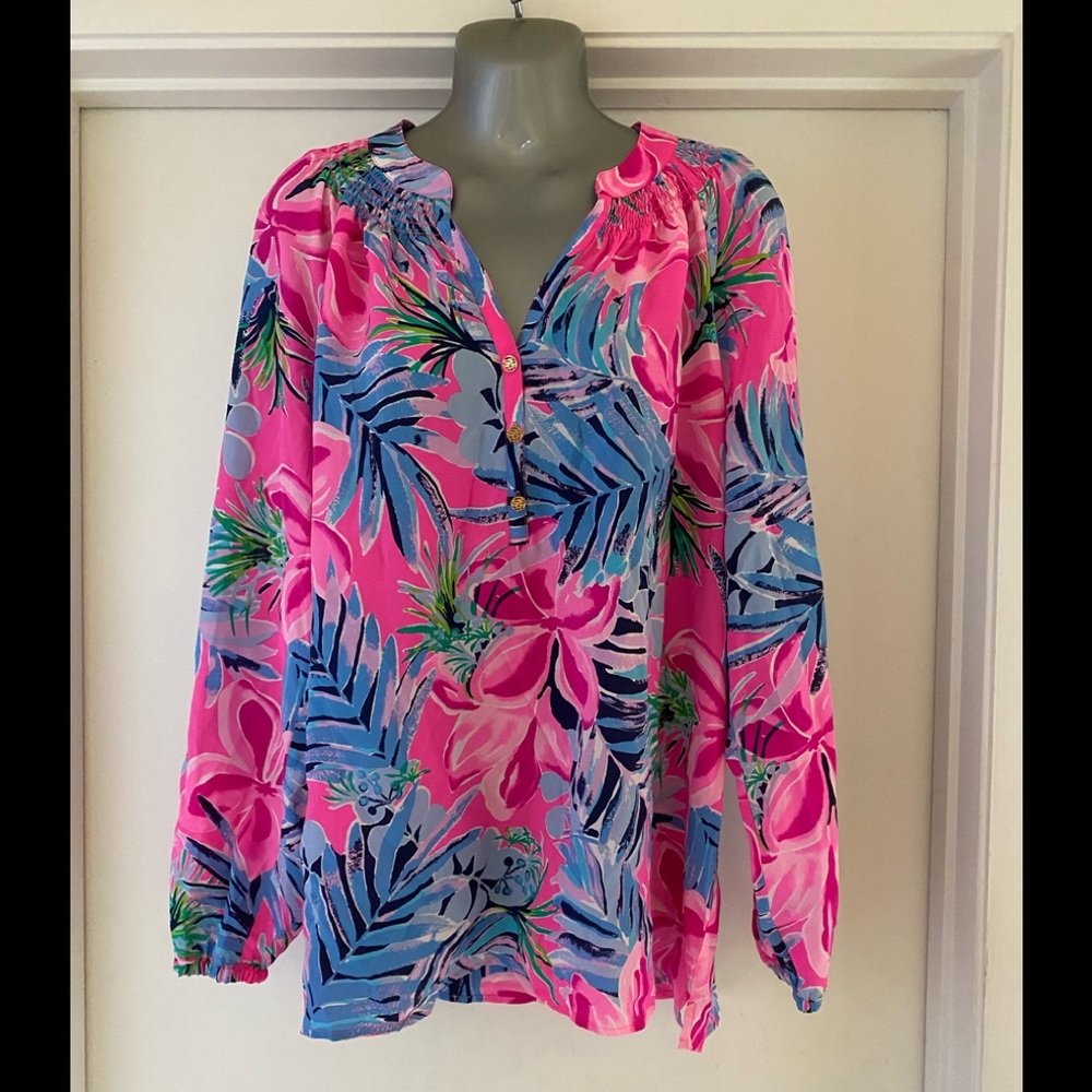 Lilly Pulitzer Elsa Silk Top, Pink In Pretty